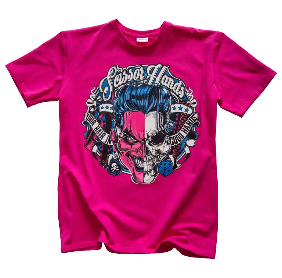 Чоловіча лімітована рожева oversize футболка Scissor Hands