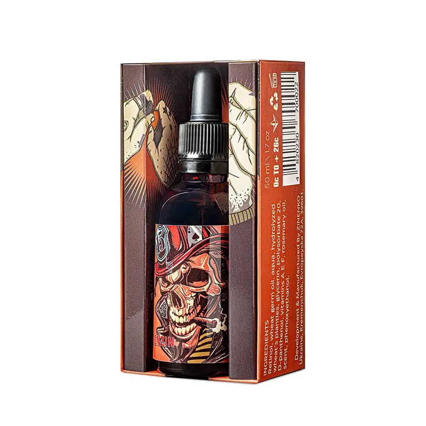 Benzin beard oil conditioner by Scissor Hands — beard care, softness, and a fresh fragrance.
