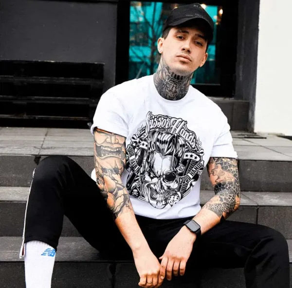 Мужская лимитированная белая oversize футболка Scissor Hands