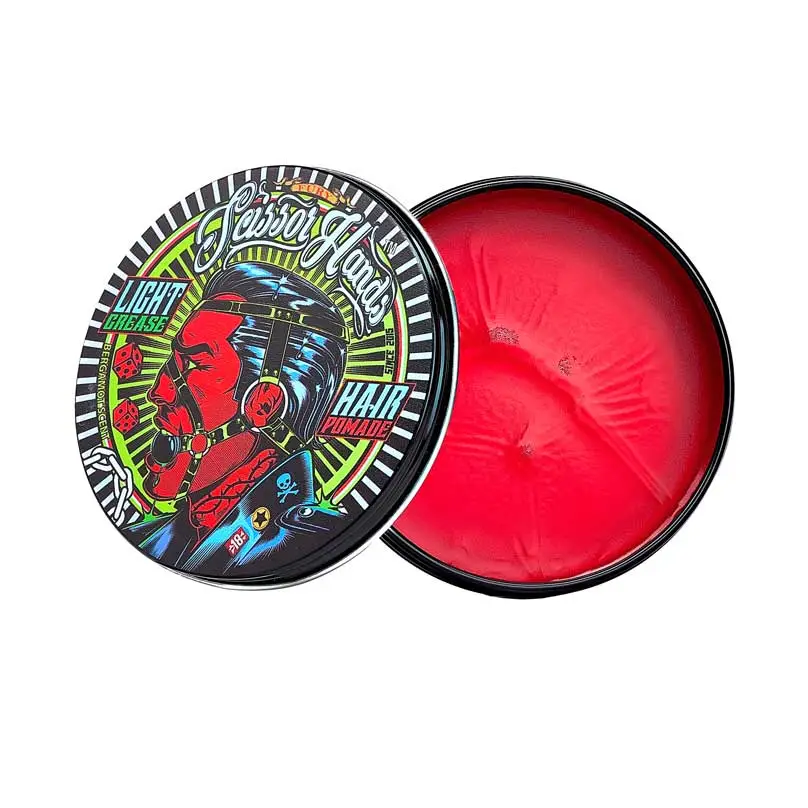 Texture of Fury professional men's pomade by Scissor Hands with flexible hold and shine.