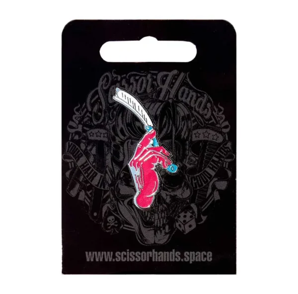 Металевий pin RAZOR від Scissor Hands у барбер стилі