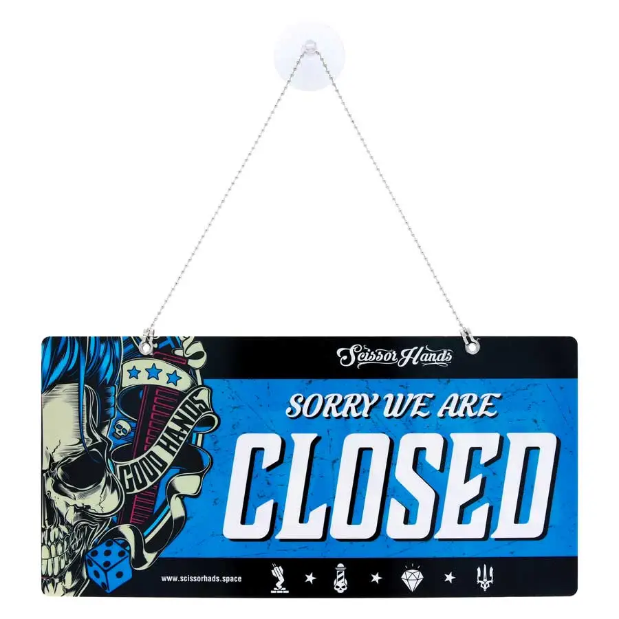 Вивіска OPEN CLOSED Scissor Hands для барбершопу
