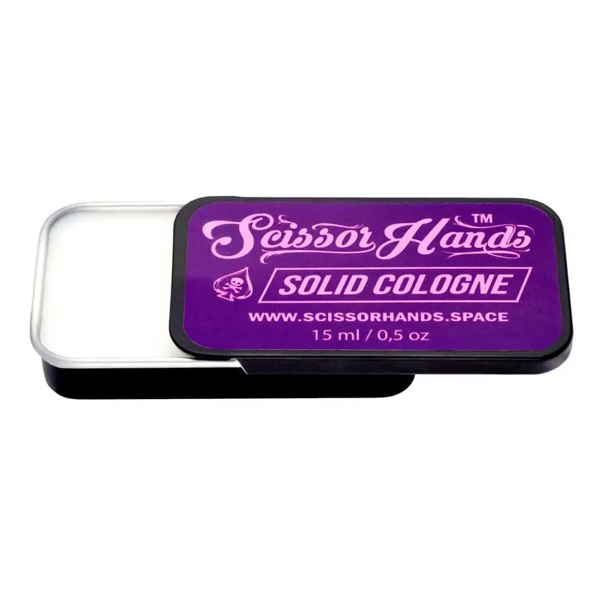 Текстура твердого одеколону Purple від Scissor Hands з нотами грейпфрута, винограду та м’яти
