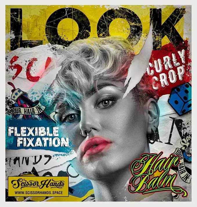 Зачіска кудрявий кроп — curly crop стиль з кучерями та короткими боками після укладки бальзамом для волосся Poison Scissor Hands