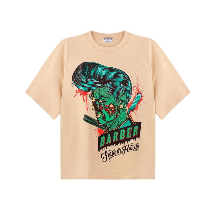 Чоловіча футболка Scissor Hands Barber з яскравим дизайном