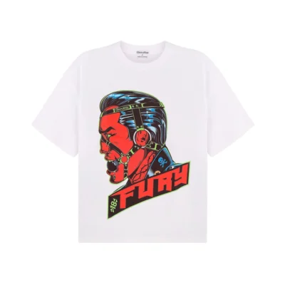 Oversize футболка FURY WHITE з яскравим дизайном