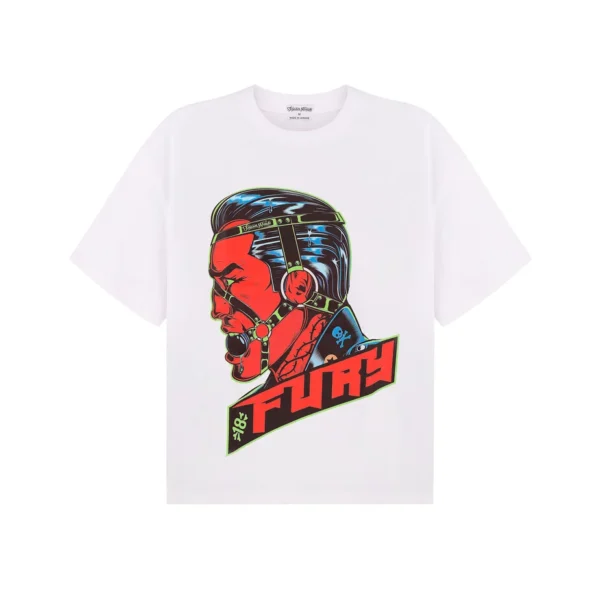 Oversize футболка FURY WHITE з яскравим дизайном