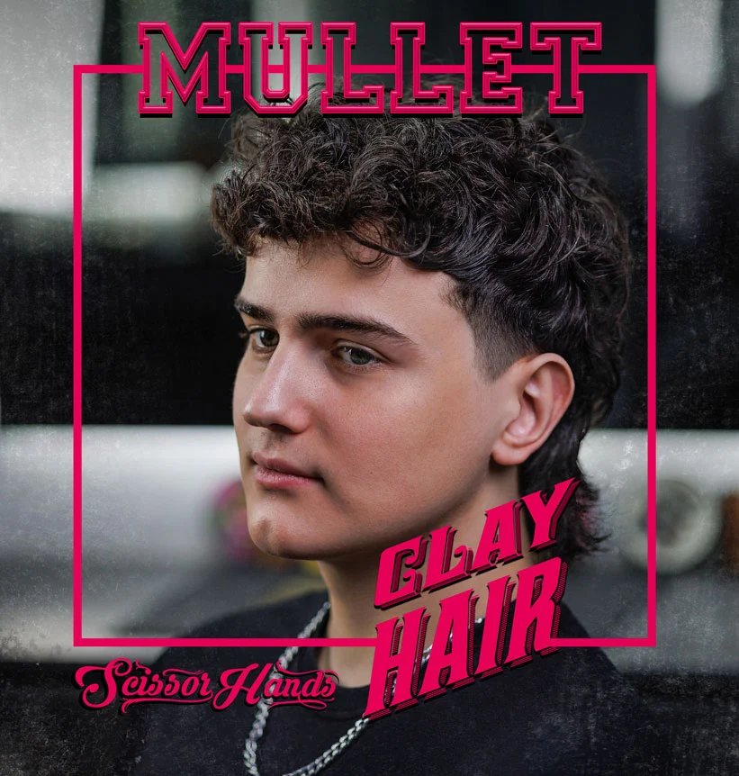 Стрижка mullet чоловіча — текстурна укладка глиною для волосся Anler Scissor Hands з об’ємом і формою